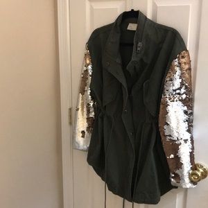 NWT Military & Sequin Jacket